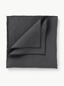 Westwing Collection Leinen-Servietten Kennedy mit Umkettelung, 4 Stück