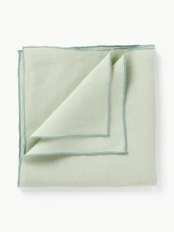 Westwing Collection Leinen-Servietten Kennedy mit Umkettelung, 4 Stück
