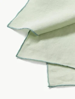 Westwing Collection Leinen-Servietten Kennedy mit Umkettelung, 4 Stück