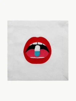 Jonathan Adler Leinen-Servietten Lips, 4er-Set