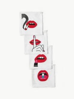 Jonathan Adler Leinen-Servietten Lips, 4er-Set