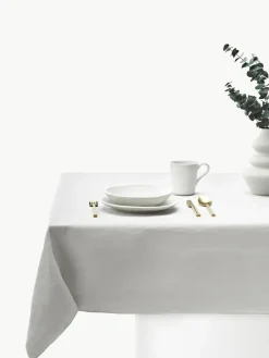 Westwing Collection Leinen-Tischdecke Kennedy mit Umkettelung