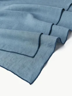 Westwing Collection Leinen-Tischdecke Kennedy mit Umkettelung