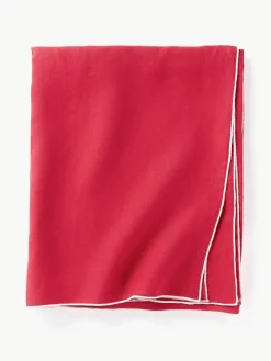 Westwing Collection Leinen-Tischdecke Kennedy mit Umkettelung