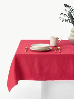 Westwing Collection Leinen-Tischdecke Kennedy mit Umkettelung