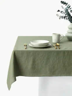 Westwing Collection Leinen-Tischdecke Kennedy mit Umkettelung