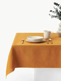 Westwing Collection Leinen-Tischdecke Kennedy mit Umkettelung