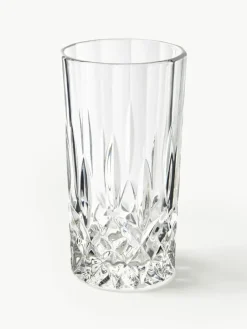 Westwing Collection Longdrinkgläser George mit Kristallrelief, 4 Stück