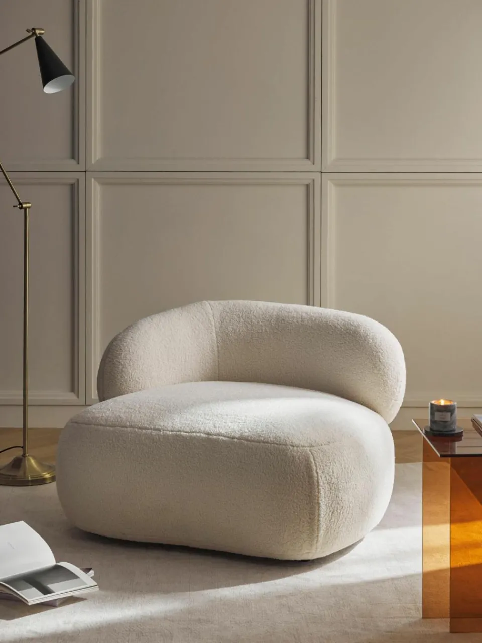 Westwing Collection Loungesessel Alba aus Teddyfell