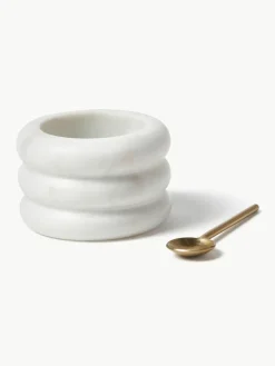 Westwing Collection Marmor-Schälchen Zuri mit Löffel, 2 Stück