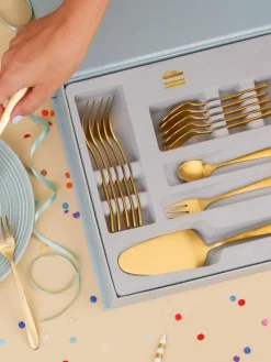 Sola Switzerland Matt gebürstetes Kuchenbesteck-Set Tulip, 6 Personen (13-tlg.)