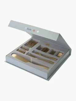 Sola Switzerland Matt gebürstetes Kuchenbesteck-Set Tulip, 6 Personen (13-tlg.)