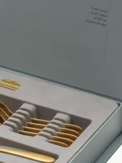 Sola Switzerland Matt gebürstetes Kuchenbesteck-Set Tulip, 6 Personen (13-tlg.)