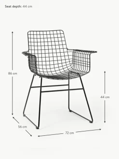 HKLIVING Metall-Armlehnstuhl Wire