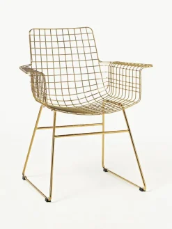 HKLIVING Metall-Armlehnstuhl Wire