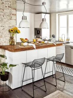 HKLIVING Metall-Thekenstuhl Wire