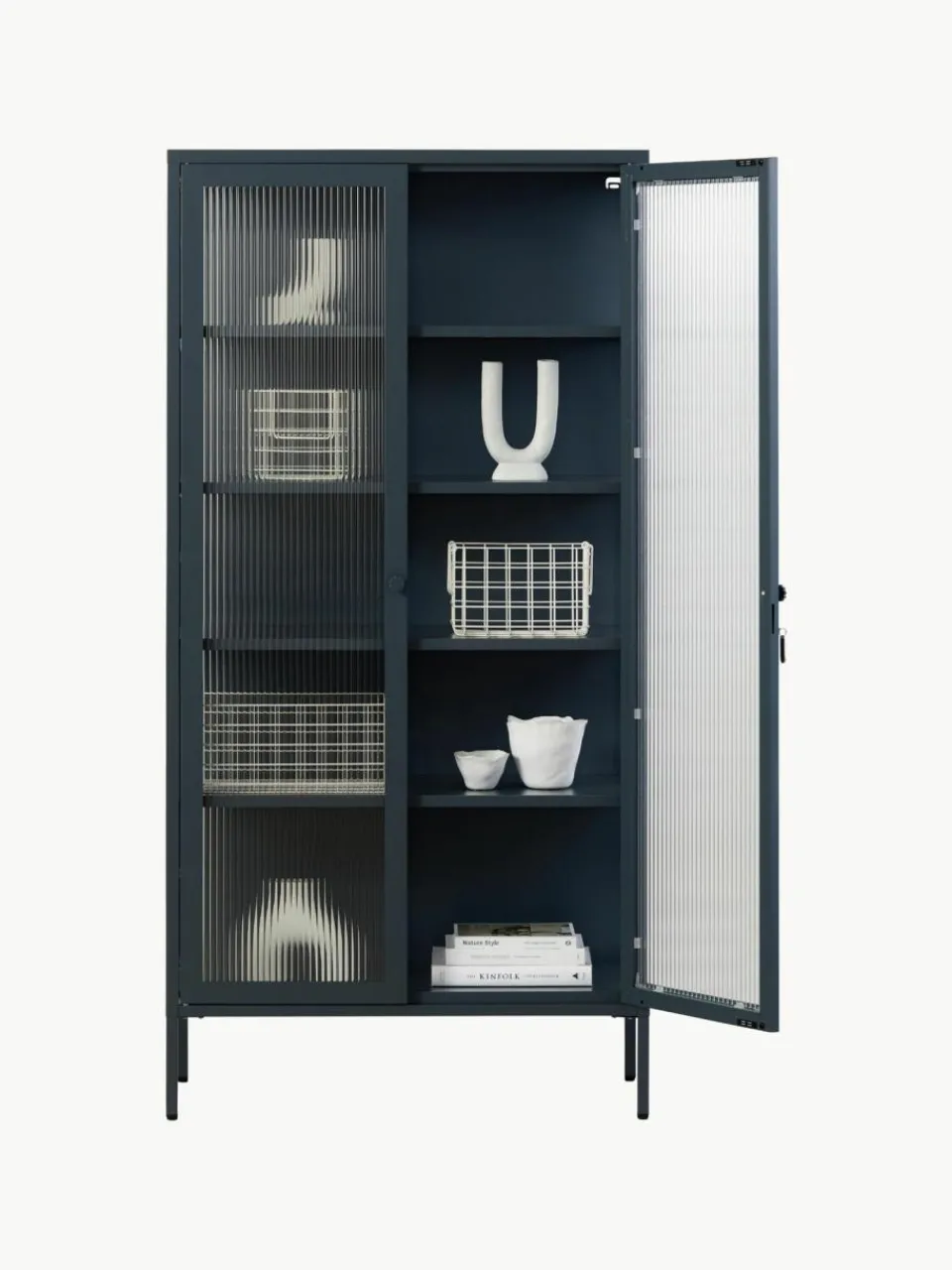 Mustard Made Metall-Vitrine The Collector mit geriffeltem Glas