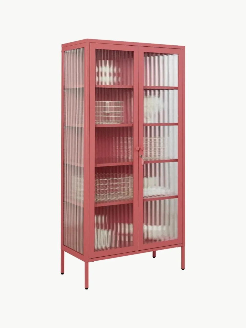 Mustard Made Metall-Vitrine The Collector mit geriffeltem Glas
