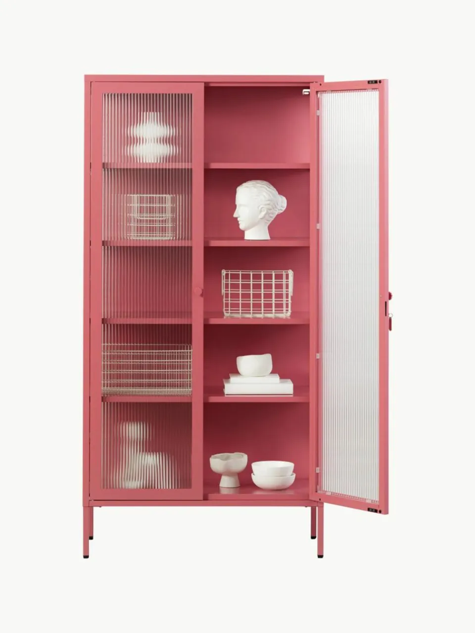 Mustard Made Metall-Vitrine The Collector mit geriffeltem Glas
