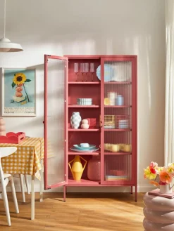 Mustard Made Metall-Vitrine The Collector mit geriffeltem Glas
