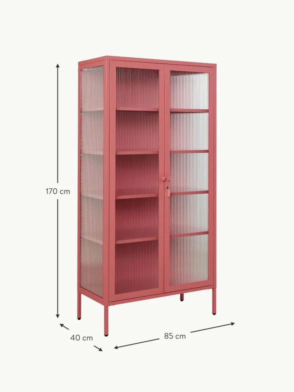 Mustard Made Metall-Vitrine The Collector mit geriffeltem Glas