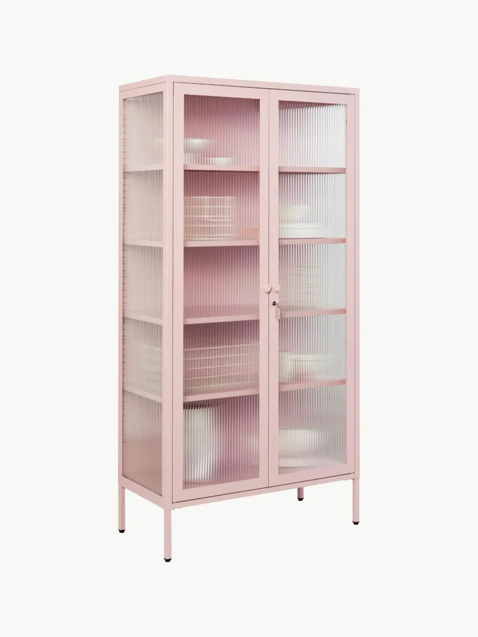 Mustard Made Metall-Vitrine The Collector mit geriffeltem Glas