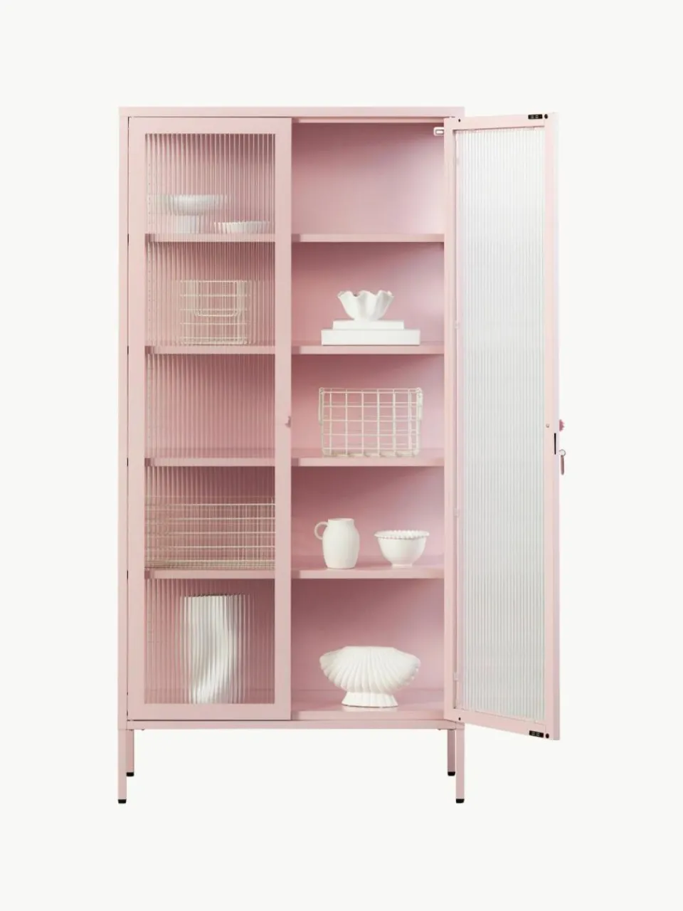 Mustard Made Metall-Vitrine The Collector mit geriffeltem Glas