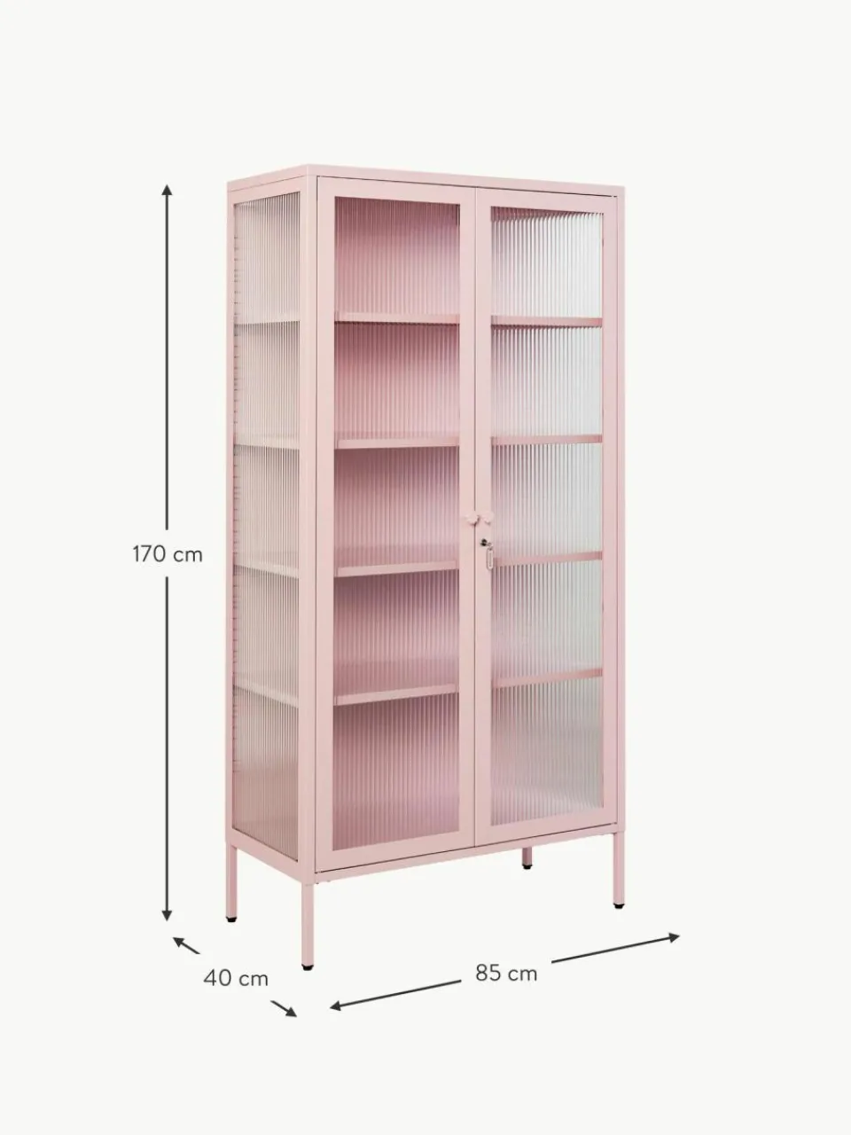 Mustard Made Metall-Vitrine The Collector mit geriffeltem Glas