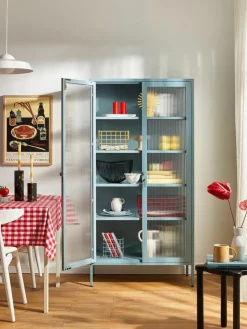 Mustard Made Metall-Vitrine The Collector mit geriffeltem Glas