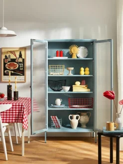Mustard Made Metall-Vitrine The Collector mit geriffeltem Glas