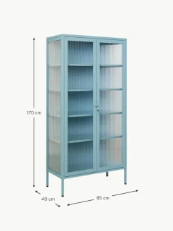Mustard Made Metall-Vitrine The Collector mit geriffeltem Glas