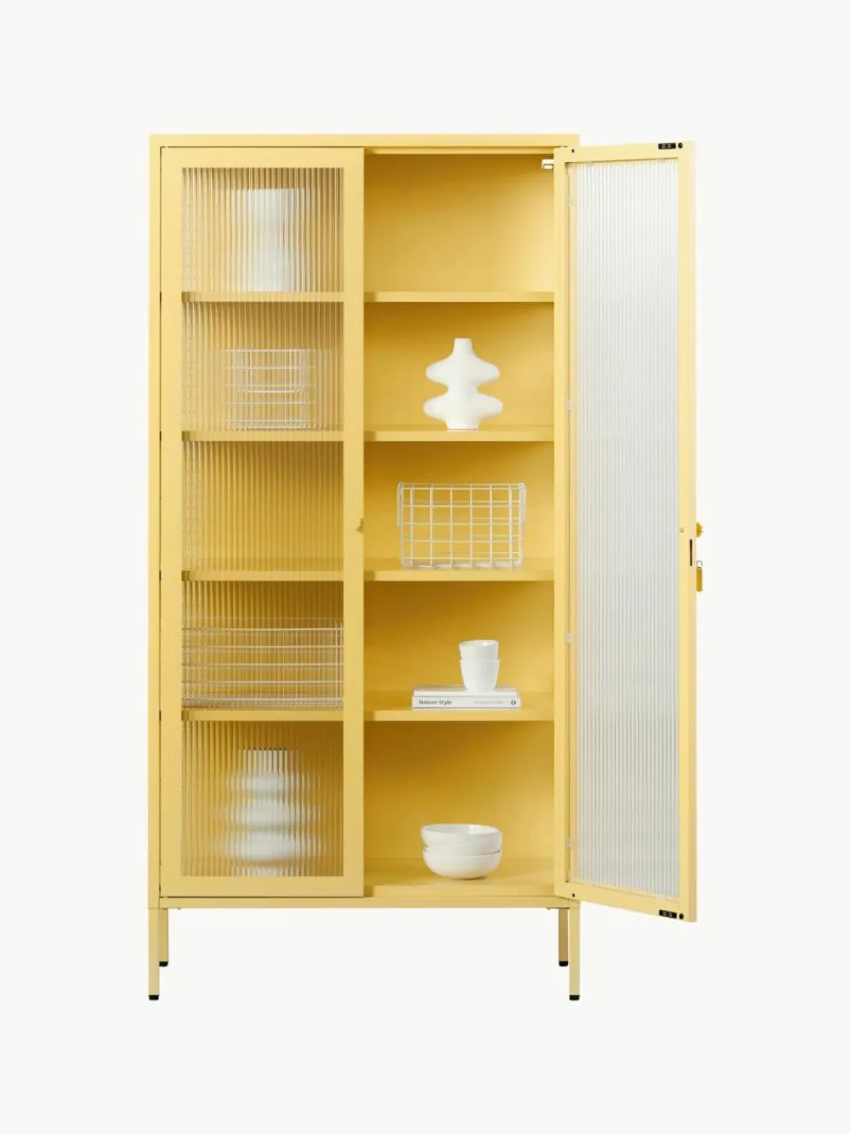 Mustard Made Metall-Vitrine The Collector mit geriffeltem Glas