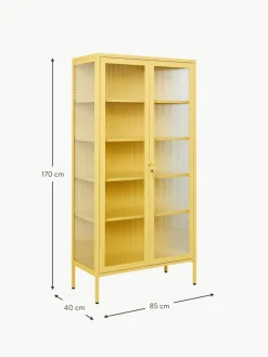 Mustard Made Metall-Vitrine The Collector mit geriffeltem Glas