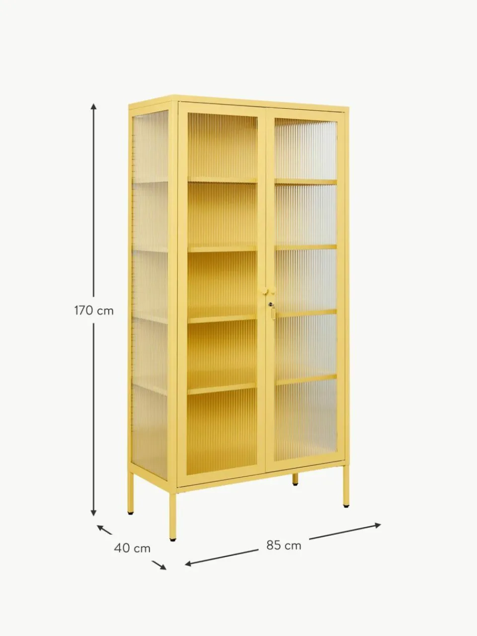 Mustard Made Metall-Vitrine The Collector mit geriffeltem Glas