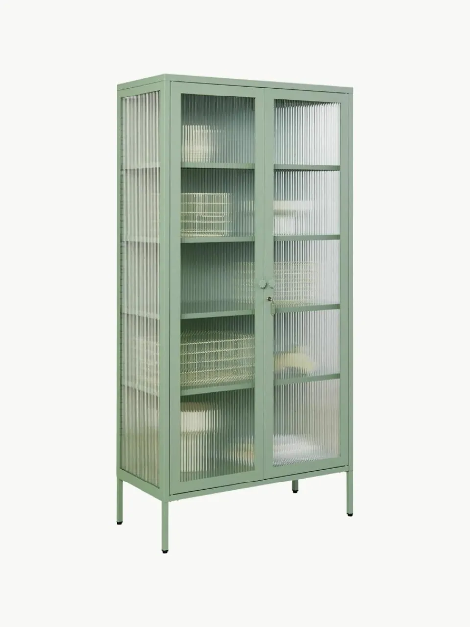 Mustard Made Metall-Vitrine The Collector mit geriffeltem Glas