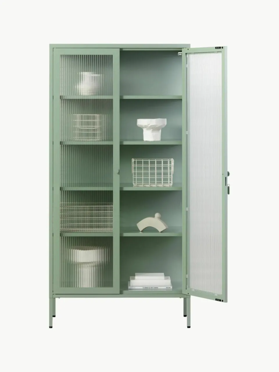 Mustard Made Metall-Vitrine The Collector mit geriffeltem Glas