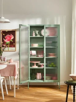 Mustard Made Metall-Vitrine The Collector mit geriffeltem Glas