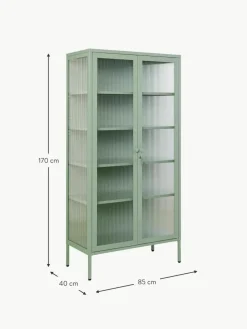 Mustard Made Metall-Vitrine The Collector mit geriffeltem Glas