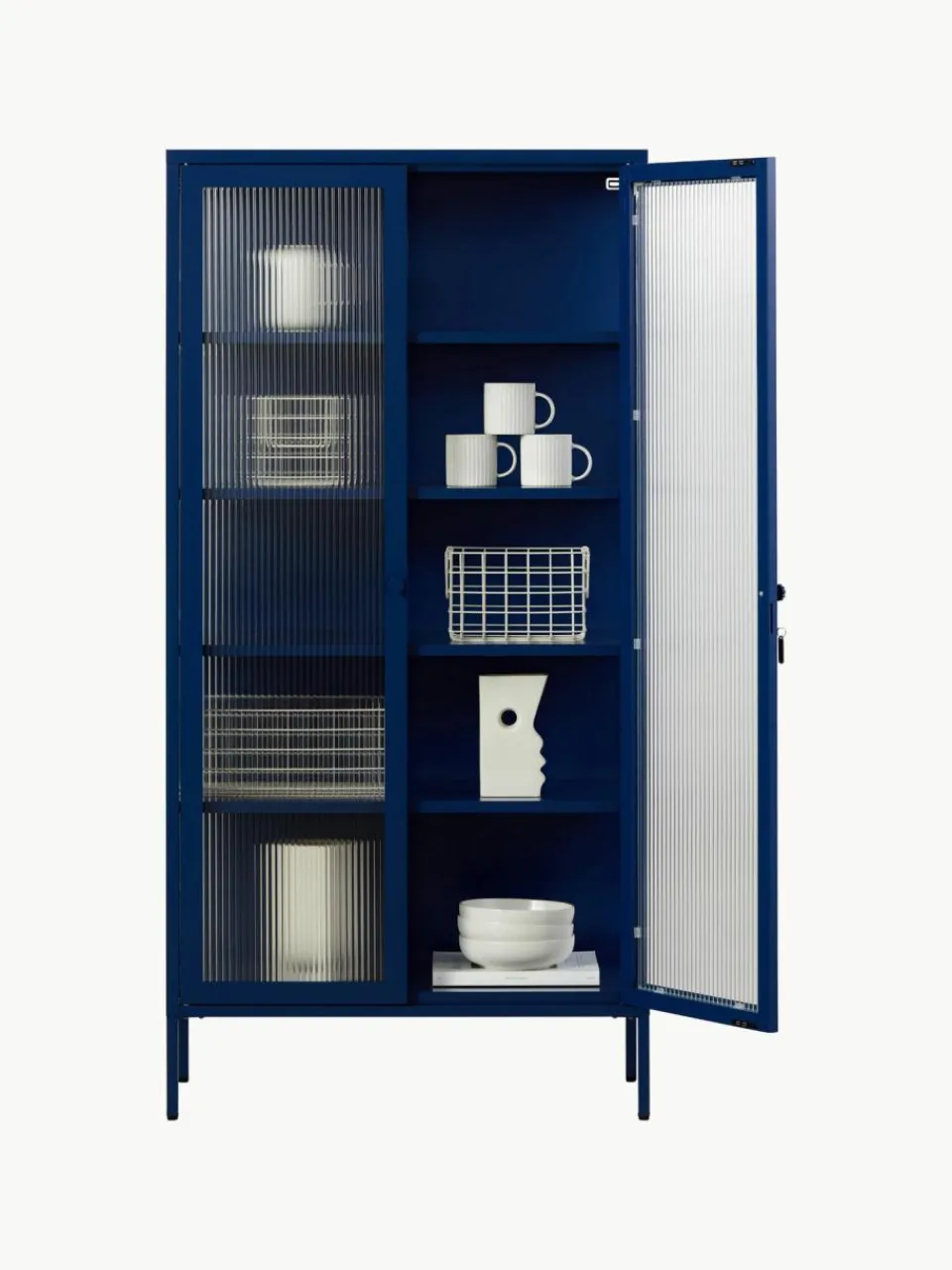 Mustard Made Metall-Vitrine The Collector mit geriffeltem Glas