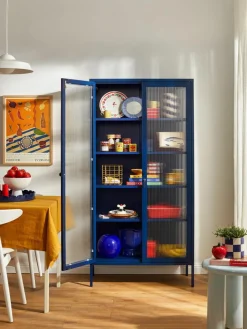 Mustard Made Metall-Vitrine The Collector mit geriffeltem Glas