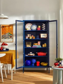 Mustard Made Metall-Vitrine The Collector mit geriffeltem Glas