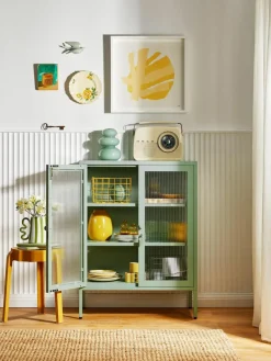 Mustard Made Metall-Vitrine The Mixer mit geriffeltem Glas