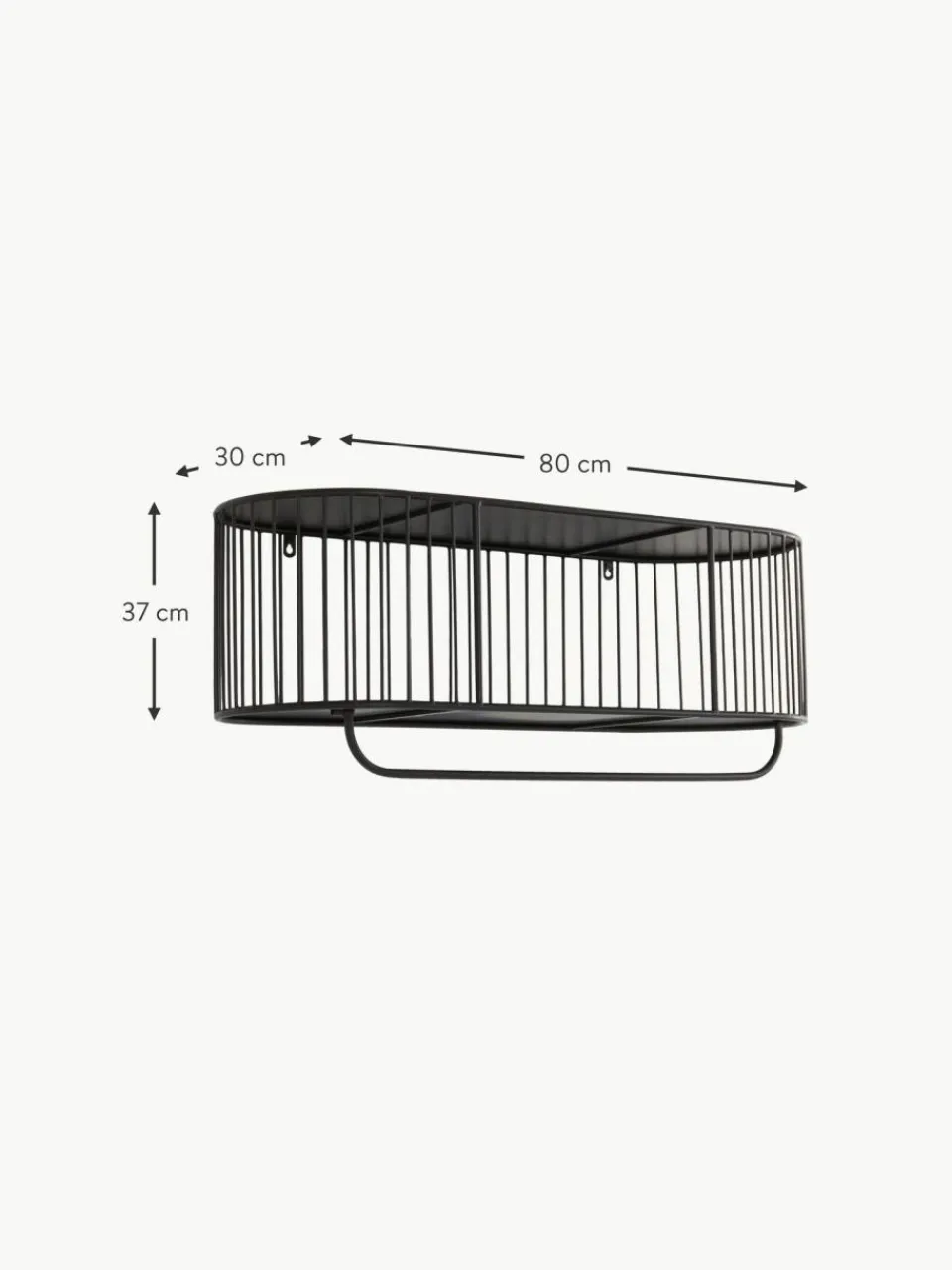Jotex Metall-Wandgarderobe London mit Ablage