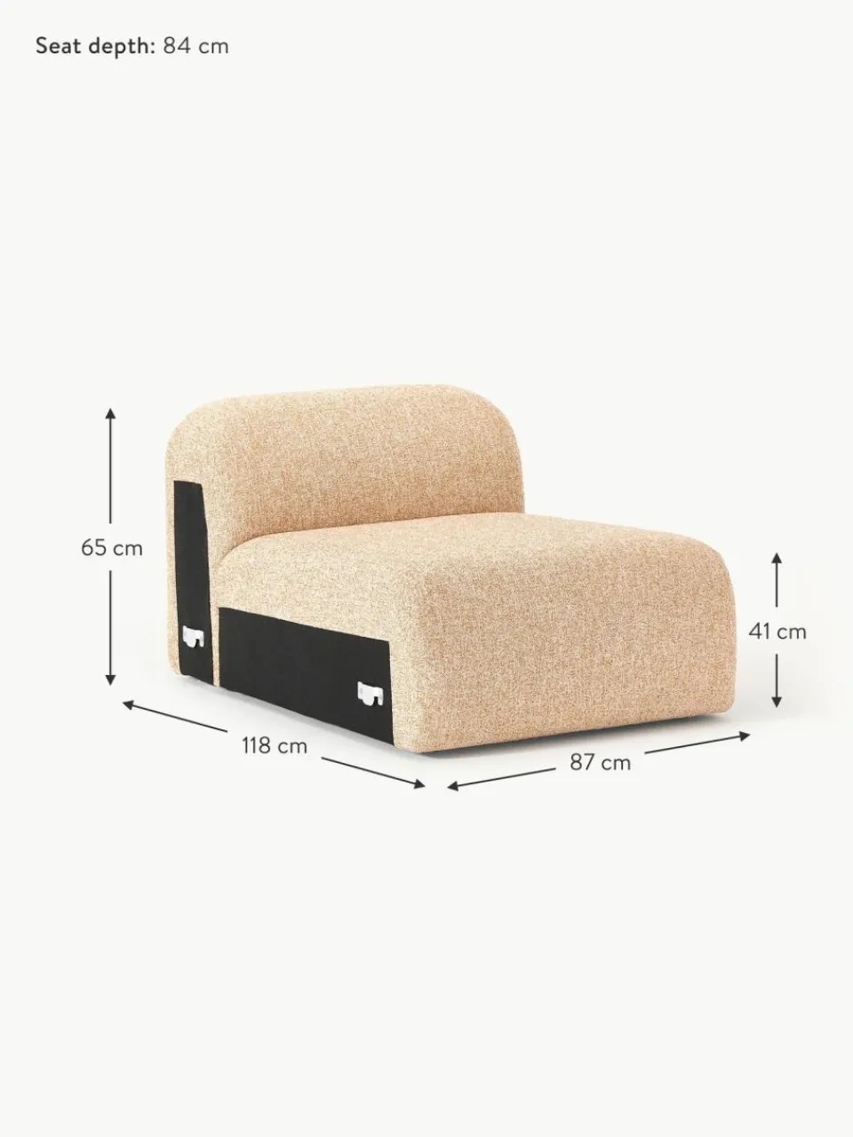 Westwing Collection Mittelmodul Wolke aus Bouclé