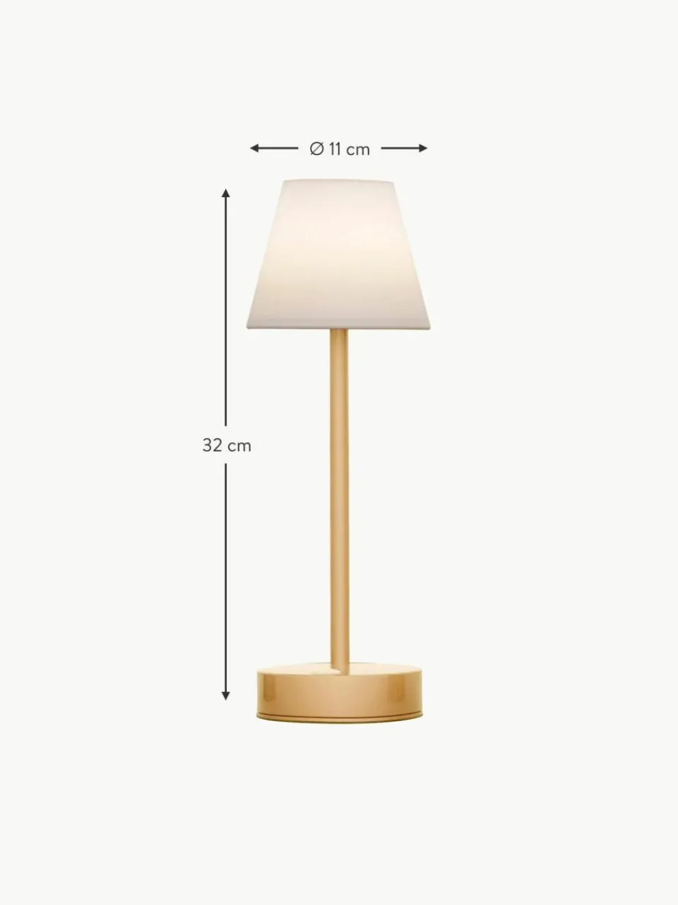 Westwing Mobile dimmbare LED-Außentischlampe Lola mit Touch-Funktion