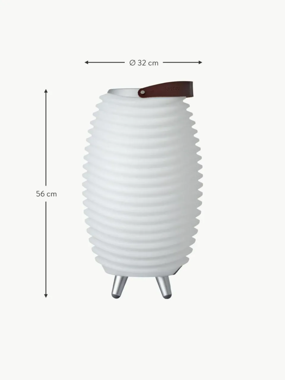 Westwing Mobile dimmbare LED-Gartenleuchte Synergy S mit Lautsprecher und Flaschenkühler