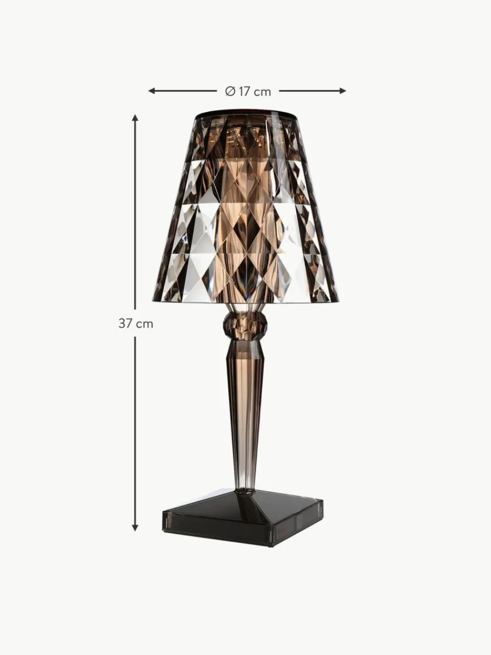 Kartell Mobile dimmbare LED-Tischlampe Battery, H 37 cm