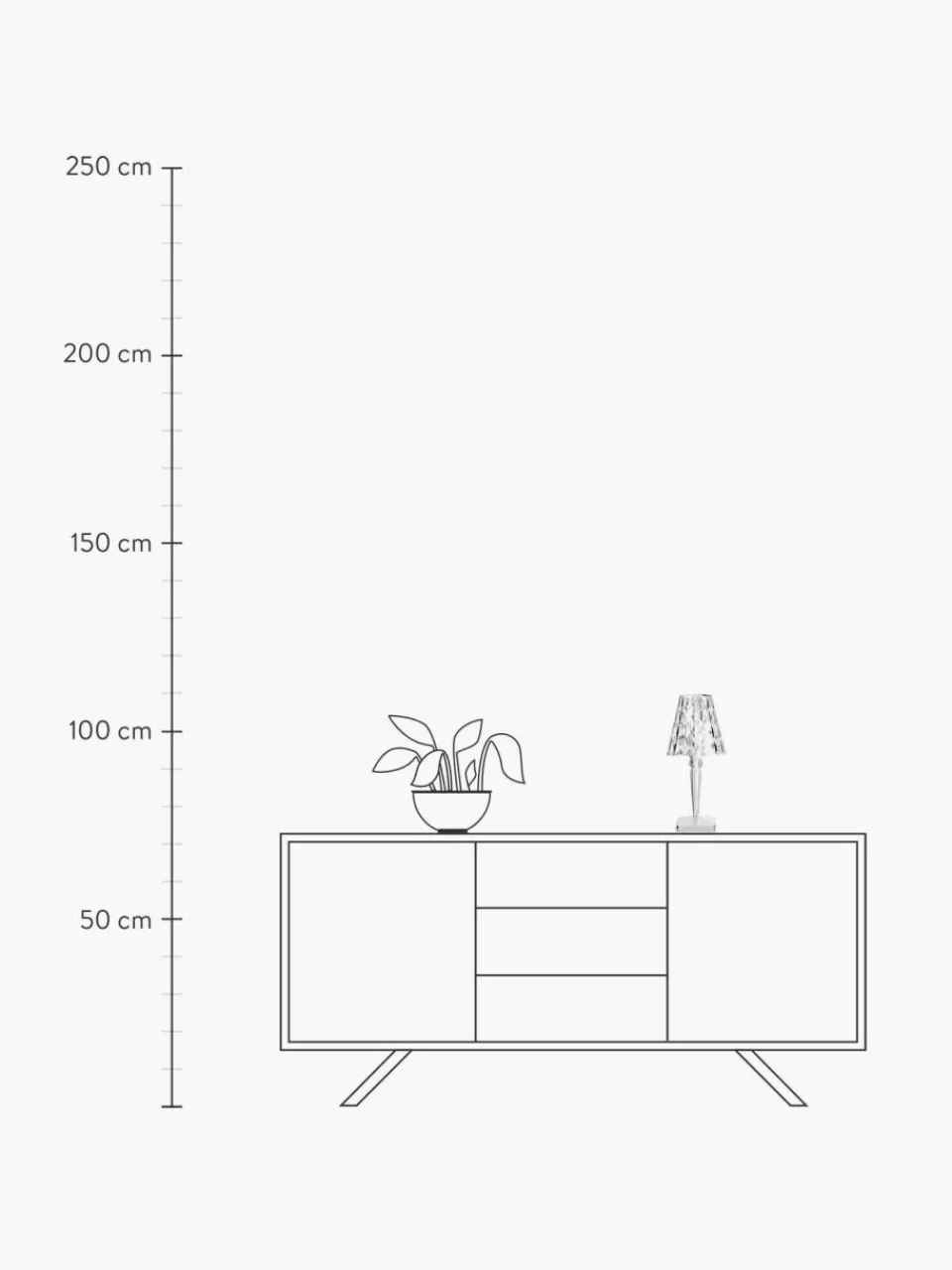 Kartell Mobile dimmbare LED-Tischlampe Battery, H 37 cm