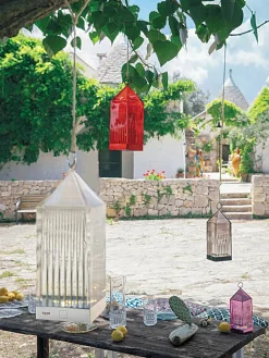 Kartell Mobile LED-Tischlampe Lantern mit Ladestation, dimmbar
