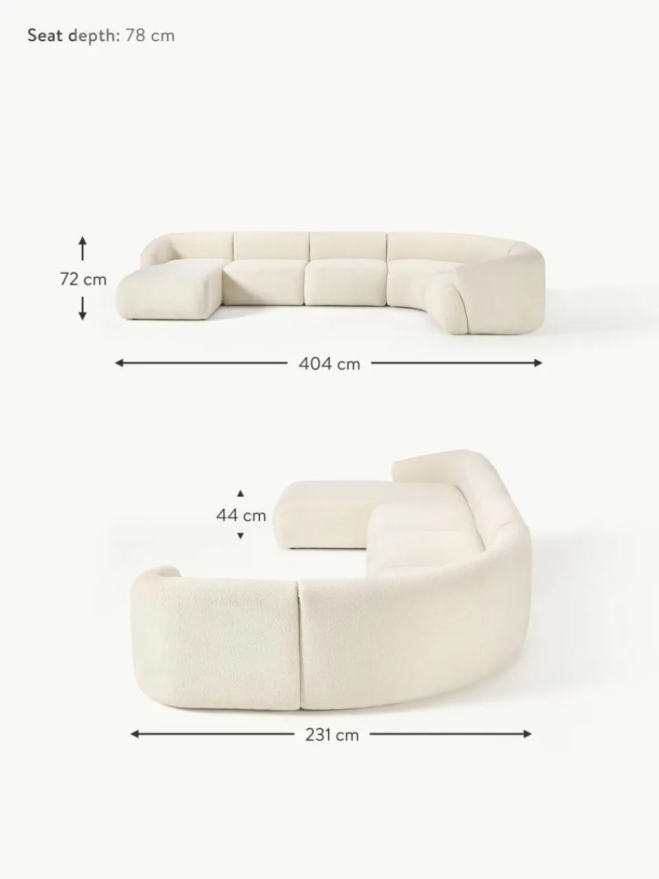 Westwing Collection Modulare Teddy-Wohnlandschaft Sofia